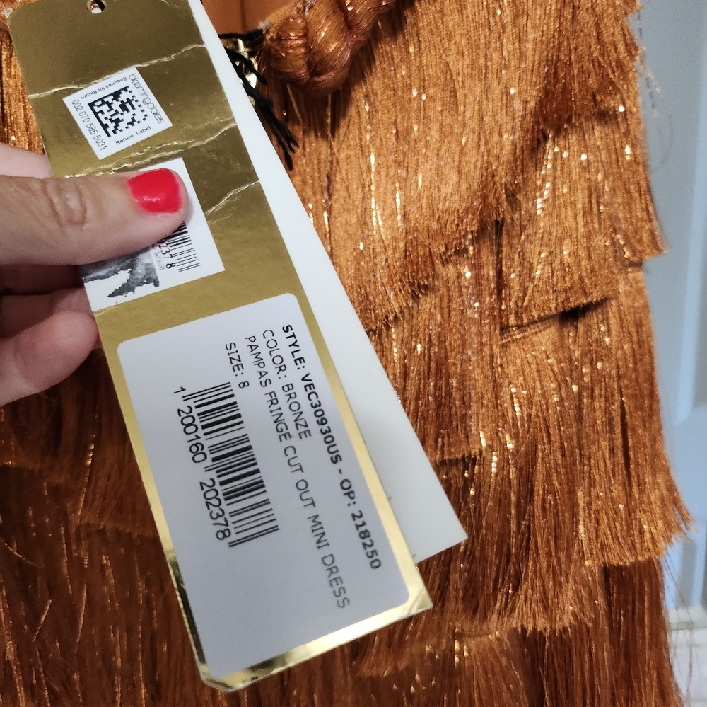 PatBO Pampas Metallic Fringe Minidress - Picture 13 of 17